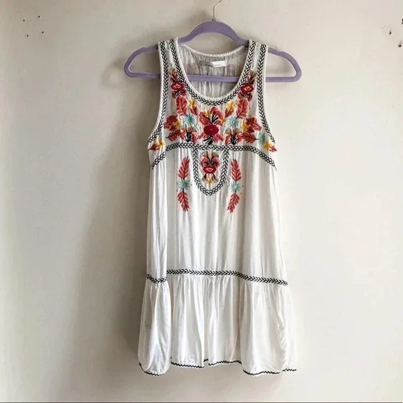 Revolve Embroidered Boho White Dress - Picture 2 of 12